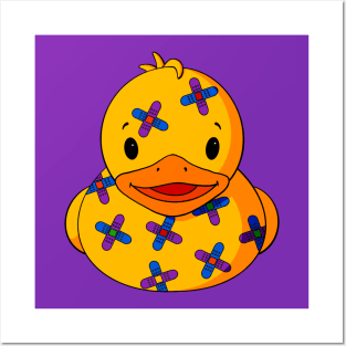 Bandaid Pattern Rubber Duck Posters and Art